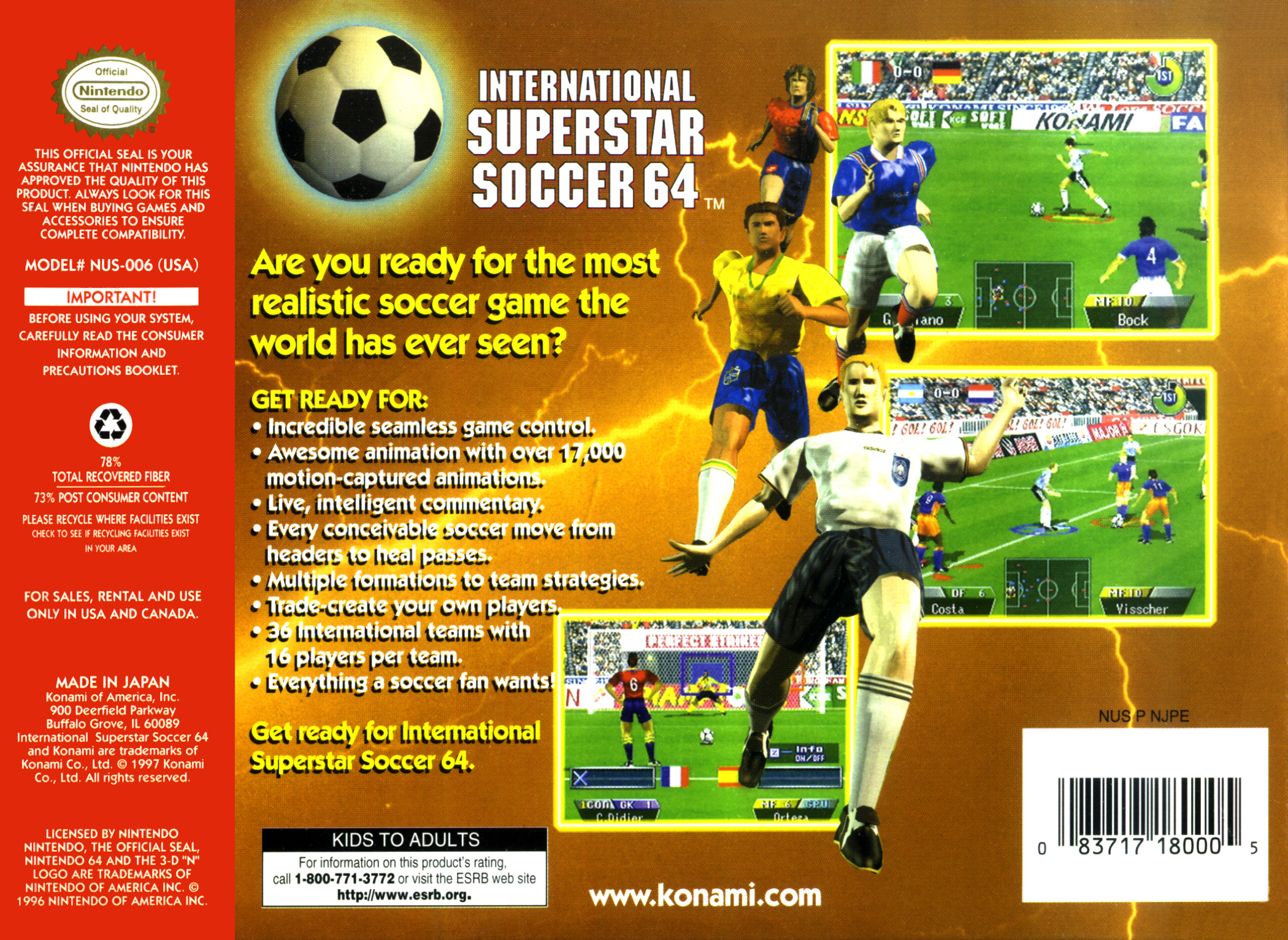 International Superstar Soccer 64 Cheats For Nintendo 64 - GameSpot