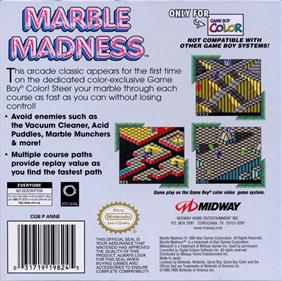 Marble Madness - Box - Back Image