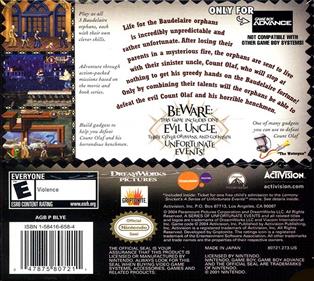 Lemony Snicket's A Series of Unfortunate Events - Box - Back Image
