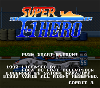 Nakajima Satoru Kanshuu: Super F-1 Hero - Screenshot - Game Title Image