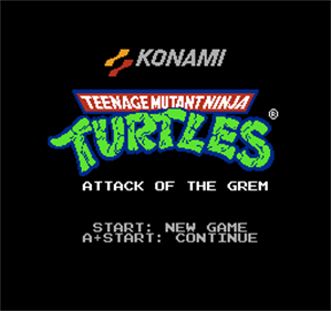 Teenage Mutant Ninja Turtles: Attack of the Grem - Screenshot - Game Title Image