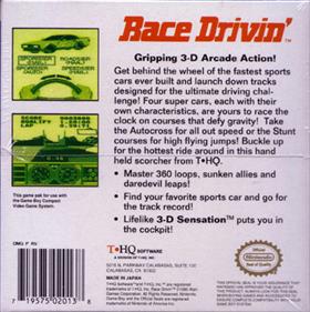 Race Drivin' - Box - Back Image