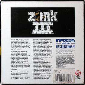 Zork III - Box - Back Image