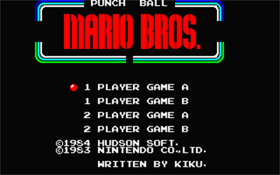 Punch Ball Mario Bros. - Screenshot - Game Title Image