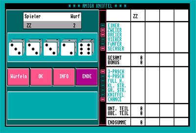 Amiga Kniffel - Screenshot - Gameplay Image