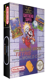 Super Mario Bros. / Tetris / Nintendo World Cup - Box - 3D Image