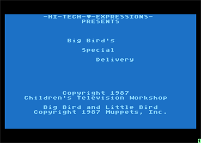 Big Bird's Special Delivery - Screenshot - Game Title Image
