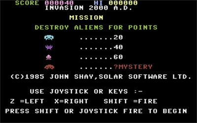 Invasion 2000 A.D. - Screenshot - Game Title Image