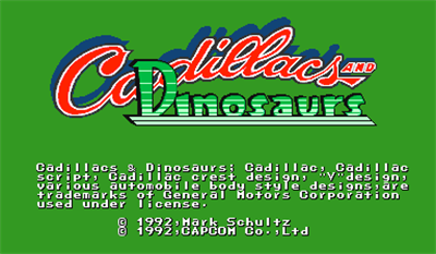 Cadillacs and Dinosaurs - Screenshot - Game Title