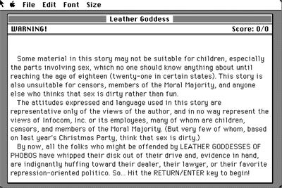 Leather Goddesses of Phobos - Screenshot - Gameplay Image