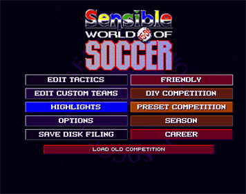 Sensible World of Soccer '95/'96 - Screenshot - Game Select Image