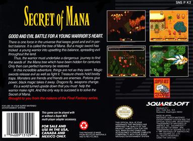 Secret of Mana - Box - Back Image
