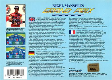 Nigel Mansell's Grand Prix - Box - Back Image