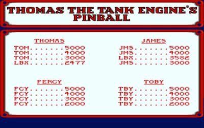 Thomas the Tank Engine & Friends Pinball - Screenshot - High Scores Image