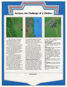 Xevious - Advertisement Flyer - Back Image