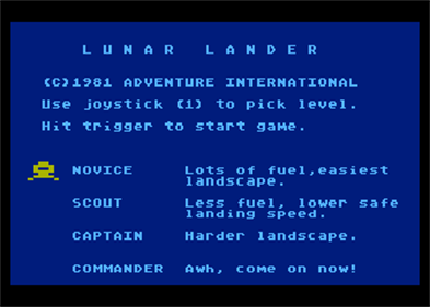 Lunar Lander - Screenshot - Game Title Image