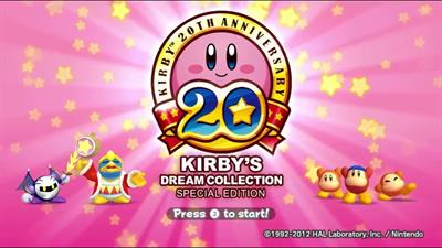 Kirby's Dream Collection: Special Edition - Screenshot - Game Title Image