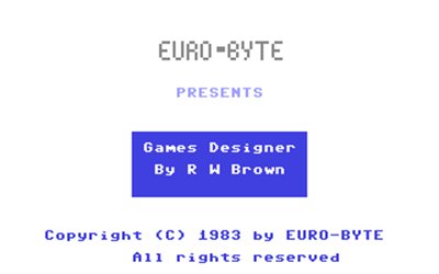 Games Designer - Screenshot - Game Title Image