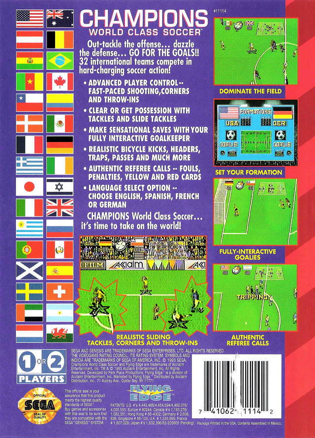 Champions World Class Soccer  (Sega Genesis) Gameplay 