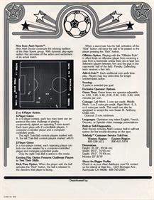 Atari Soccer - Advertisement Flyer - Back Image