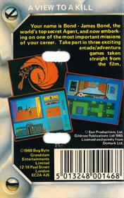 A View to a Kill: The Computer Game - Box - Back Image