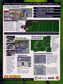 PC Futbol 4.0 - Box - Back Image