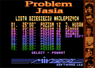 Problem Jasia - Screenshot - High Scores Image