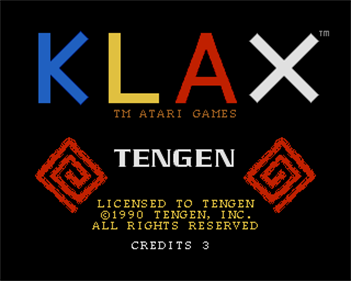 Klax - Screenshot - Game Title Image