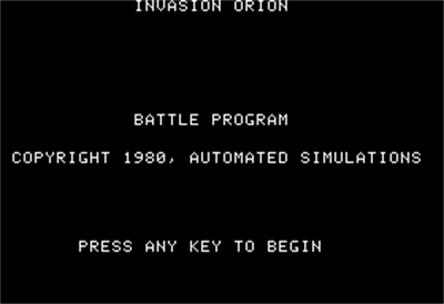 Invasion Orion - Screenshot - Game Title Image
