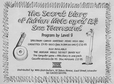 The Secret Diary of Adrian Mole Aged 13¾ - Advertisement Flyer - Front Image