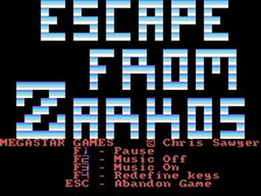 Escape from Zarkos - Screenshot - Game Title Image