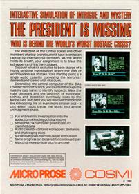 The President is Missing - Box - Back Image