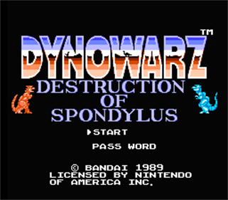 Dynowarz: Destruction of Spondylus - Screenshot - Game Title Image