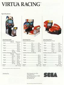 Virtua Racing - Advertisement Flyer - Back Image