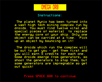Omega Orb - Screenshot - Game Title Image