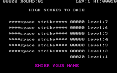 Space Strike - Screenshot - High Scores Image