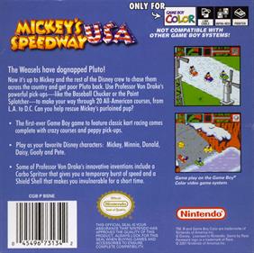 Mickey's Speedway USA - Box - Back Image