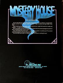 Hi-Res Adventure #1: Mystery House - Box - Back Image