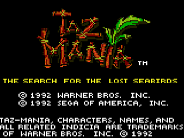 Taz-Mania - Screenshot - Game Title Image