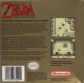 The Legend of Zelda: Link's Awakening - Box - Back Image