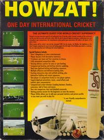 Howzat! One Day International Cricket - Box - Back Image