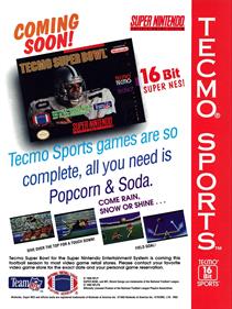 Tecmo Super Bowl - Advertisement Flyer - Front Image