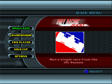Indy Racing 2000 - Screenshot - Game Select Image