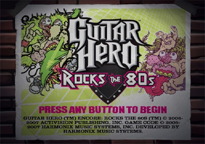 Guitar Hero Encore: Rocks the 80s - Screenshot - Game Title Image