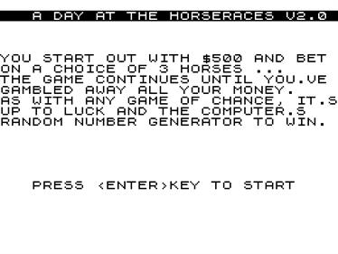 A Day Of The Horseraces - Screenshot - Game Title Image