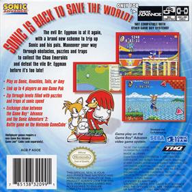 Sonic Advance - Box - Back Image