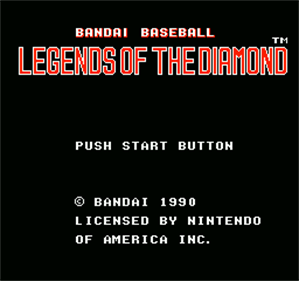 Legends of the Diamond: The Baseball Championship Game - Screenshot - Game Title Image