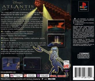 Disney's Atlantis: The Lost Empire - Box - Back Image