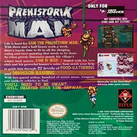 Prehistorik Man - Box - Back Image