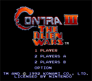Contra III: The Alien Wars - Screenshot - Game Title Image